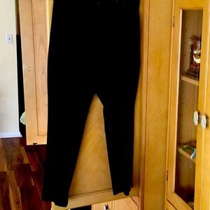 J. Crew Cameron black pants.  High-rise, covered button closure.  Rear pockets.